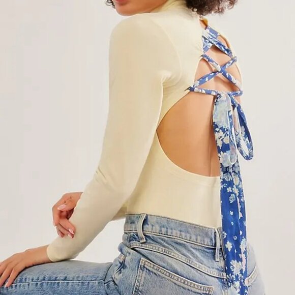 Free People Tops - NWOT Free People Intimately Straps In The Back Bodysuit Transparent Yellow